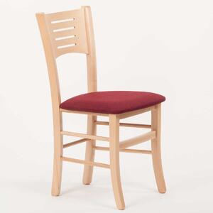 Stima Židle ATALA s čalouněným sedákem Odstín: Buk, Látky: LUX bordo 15