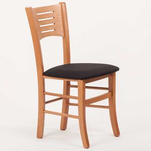 Stima Židle ATALA s čalouněným sedákem Odstín: Olše, Látky: LUX černá 23