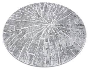 Koberce Łuszczów Moderní MEFE koberec kulatý 2784 Pařez stromu - Strukturální, dvě úrovně rouna šedá kruh 100 cm