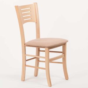 Stima Židle ATALA s čalouněným sedákem Odstín: Buk, Látky: LUX cappuccino 24