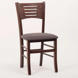 Stima Židle ATALA s čalouněným sedákem Odstín: Tmavě Hnědá, Látky: LUX antracit 6