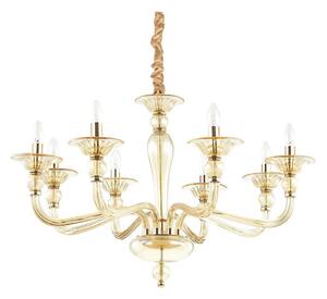 Ideal Lux - Lustr na řetězu DANIELI 8xE14/40W/230V pr. 85 cm mosaz