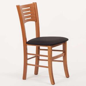 Stima Židle ATALA s čalouněným sedákem Odstín: Rustikál, Látky: LUX černá 23