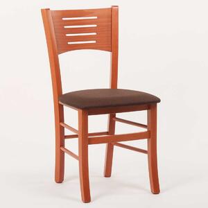 Stima Židle ATALA s čalouněným sedákem Odstín: Třešeň, Látky: LUX hnědá 12