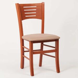 Stima Židle VERONA s čalouněným sedákem Odstín: Třešeň, Látky: LUX cappuccino 24