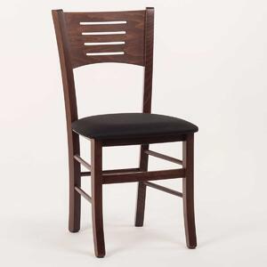 Stima Židle ATALA s čalouněným sedákem Odstín: Tmavě Hnědá, Látky: LUX černá 23