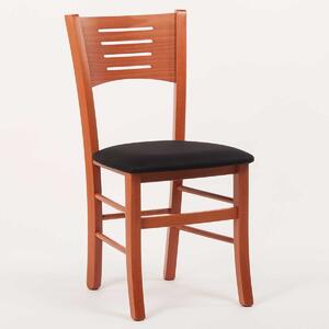 Stima Židle ATALA s čalouněným sedákem Odstín: Třešeň, Látky: LUX černá 23