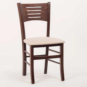Stima Židle ATALA s čalouněným sedákem Odstín: Tmavě Hnědá, Látky: LUX béžová 25
