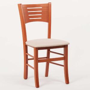 Stima Židle ATALA s čalouněným sedákem Odstín: Třešeň, Látky: LUX béžová 25