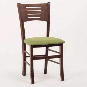 Stima Židle ATALA s čalouněným sedákem Odstín: Tmavě Hnědá, Látky: LUX zelená 18