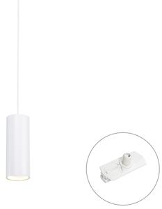 Designové závěsné svítidlo bílé vč. adaptéru na kolejnici 1-fázové - Iconic Tubo