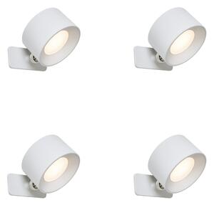 Sada 4 moderních nástěnných a stropních svítidel bílá vč. LED dobíjecí - Bright