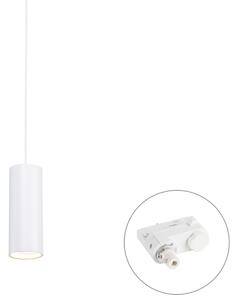 Designové závěsné svítidlo bílé vč. adaptéru na lištu 3fázové - 3fázové Tubo