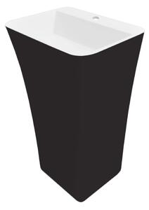 Besco Volně stojící umyvadlo z litého mramoru Assos S-Line BW UM VS-OPB 52x41x84 cm, s otvorem pro baterii