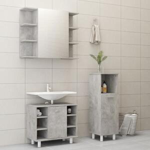 3dílný set koupelnového nábytku betonově šedý dřevotříska