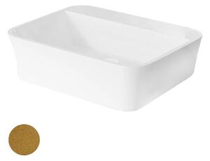 Besco Deskové umyvadlo z litého mramoru Assos S-Line Glam Z UM D 51x41x15 cm, bez otvoru pro baterii