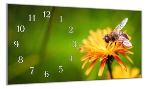 Nástěnné hodiny 30x60cm včela na květu - plexi
