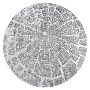 Koberce Łuszczów Moderní MEFE koberec kulatý 6185 Pařez stromu - Strukturální, dvě úrovně rouna šedá kruh 100 cm