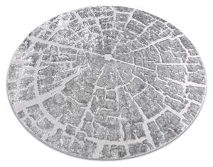 Koberce Łuszczów Moderní MEFE koberec kulatý 6185 Pařez stromu - Strukturální, dvě úrovně rouna šedá kruh 100 cm