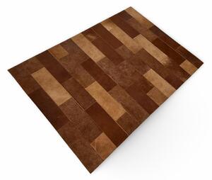 Kožený koberec Holme hnědý L L