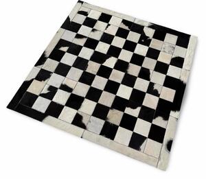 Kožený koberec Skejby černobílý S S