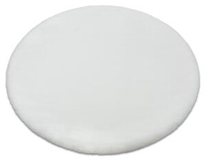 Koberce Łuszczów Kulatý koberec BUNNY bílá, imitace králíčí kožešiny kruh 80 cm
