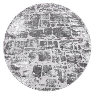 Koberce Łuszczów Moderní MEFE koberec kulatý 6184 Dlažba cihlový - Strukturální, dvě úrovně rouna tmavošedý kruh 160 cm