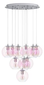 Eglo 901922 - Lustr na lanku ARISCANI 10xE27/60W/230V lesklý chrom/čirá