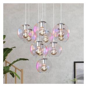 Eglo 901922 - Lustr na lanku ARISCANI 10xE27/60W/230V lesklý chrom/čirá