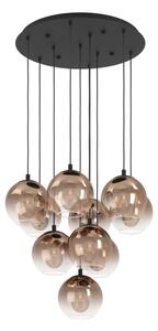 Eglo 901926 - Lustr na lanku ARISCANI 10xE27/60W/230V černá/béžová/kouřová