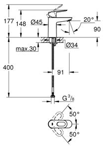GROHE 23337000 - Umyvadlová baterie BAULOOP DN 15 lesklý chrom