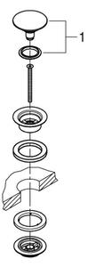 GROHE 65807A00 - Odpadová souprava s uzávěrem pro umyvadla s přepadem grafit