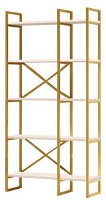 Bílý/zlatý regál 87,5x175 cm Monica – Kalune Design