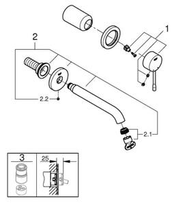 GROHE 19408DC1 - Umyvadlová baterie ESSENCE 183 mm nerez