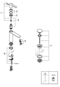 GROHE 23106DC1 - Umyvadlová baterie LINEARE DN 15 nerez