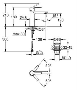 GROHE 23106DC1 - Umyvadlová baterie LINEARE DN 15 nerez