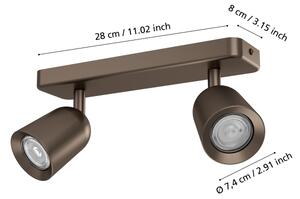 Eglo 901949 - Bodové svítidlo CAMALDOLI 2xGU10/10W/230V bronzová