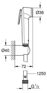 GROHE 27513GL1 - Ruční bidetová sprška TEMPESTA-F 1250 mm zlatá