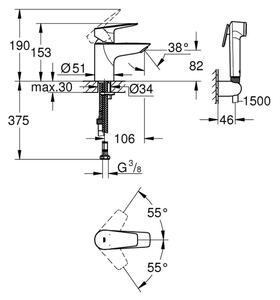 GROHE 23773001 - Umyvadlová baterie START EDGE velikost S lesklý chrom