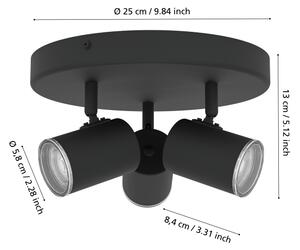 Eglo 901965 - Koupelnové bodové svítidlo CONSUMA 3xGU10/5W/230V IP44 černá