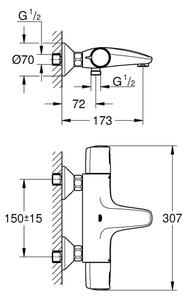 GROHE 34227002 - Termostatická vanová baterie PRECISION TREND DN 15 lesklý chrom