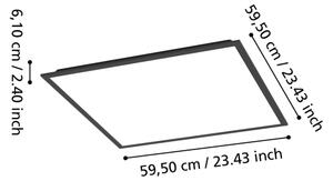 Eglo 901507-LED RGBW Stm. přisazený panel MORADILLO-Z LED/33W/230V 60x60cm černá
