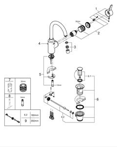 GROHE 32830001 - Umyvadlová baterie EUROSMART COSMOPOLITAN velikost L chrom