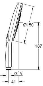 GROHE 26590000 - Ruční sprcha RAINSHOWER SMARTACTIVE pr. 150 mm lesklý chrom