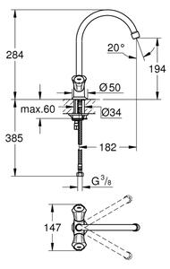 GROHE 31831001 - Dřezová baterie COSTA L lesklý chrom