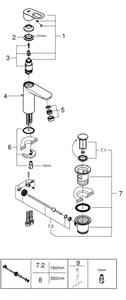 GROHE 23762000 - Umyvadlová baterie BAULOOP DN 15 lesklý chrom