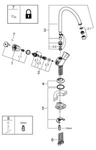 GROHE 31831001 - Dřezová baterie COSTA L lesklý chrom