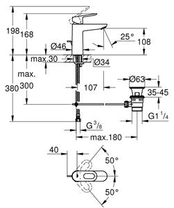 GROHE 23762000 - Umyvadlová baterie BAULOOP DN 15 lesklý chrom
