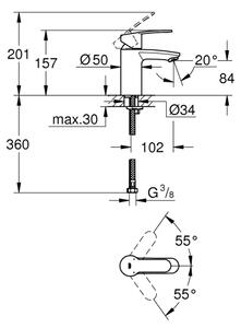 GROHE 3246820E - Umyvadlová baterie EUROSTYLE COSMOPOLITAN velikost S chrom