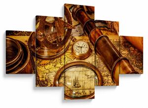 Obraz - Historické pomůcky námořníků (125x70 cm)